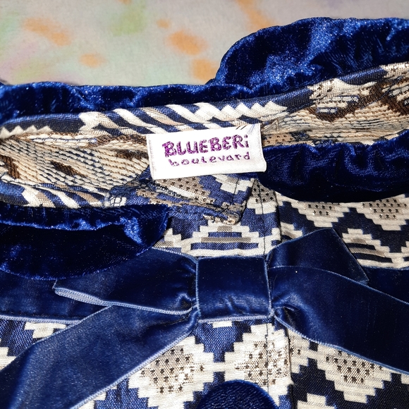 Blueberi Boulevard Brocade Jacket Blue Gold Metallic Girls 2T - Picture 6 of 15